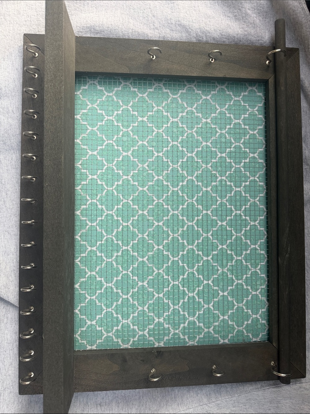 Turquoise Patterned Earring Organizer Frame